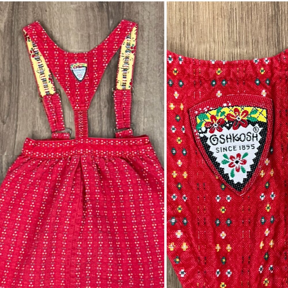 OshKosh B’gosh Vintage Floral Dress Overalls Sz 6